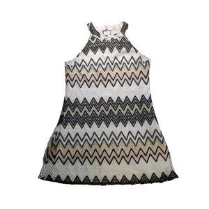 Candies Halter Chevron Lace Dress Multicolor Sz L